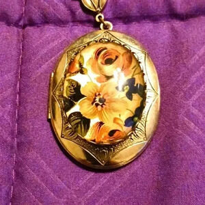 One of a kind flowers charm with necklace.